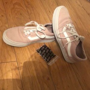 Rose, pink Lace up vans (low) Worn 2 times